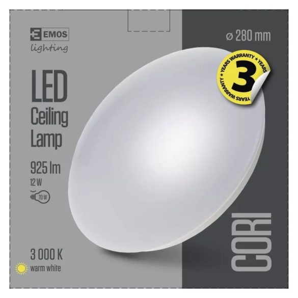 EMOS Cori LED mennyezeti lámpa 12W 1020lm IP44 meleg fehér ZM3301