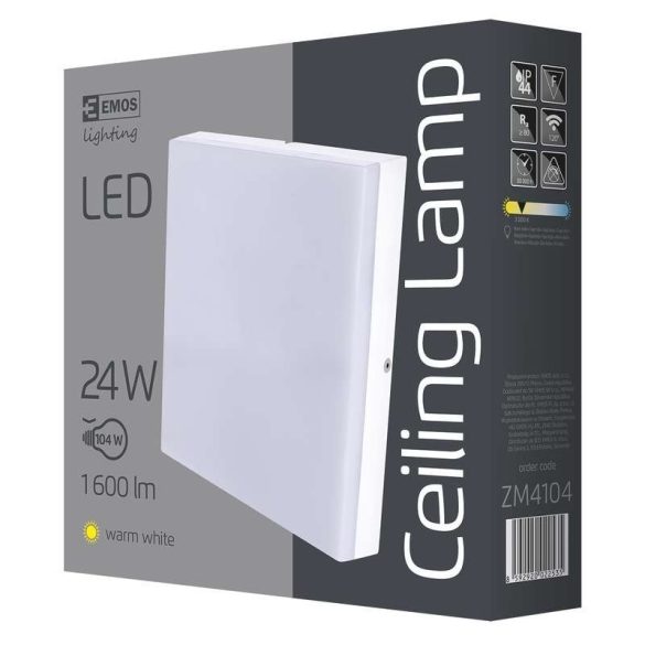 EMOS LED MENNYEZETI LÁMPA 24W WW IP44