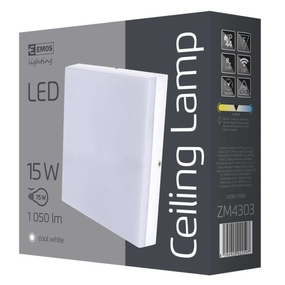 EMOS LED MENNYEZETI LÁMPA 15W NW IP44