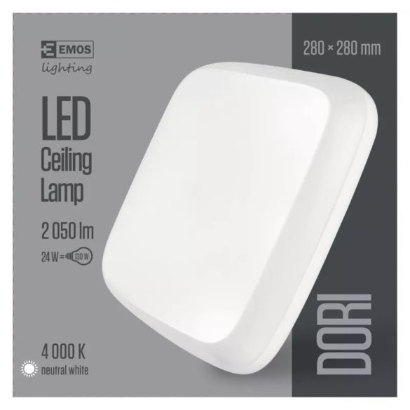 EMOS Dori LED mennyezeti lámpa 24W 2050lm IP54 term. fehér ZM4314