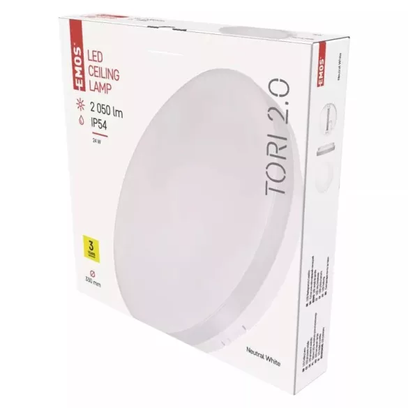EMOS LED MENNYEZETI LÁMPA TORI 24W NW IP54 ZM4322