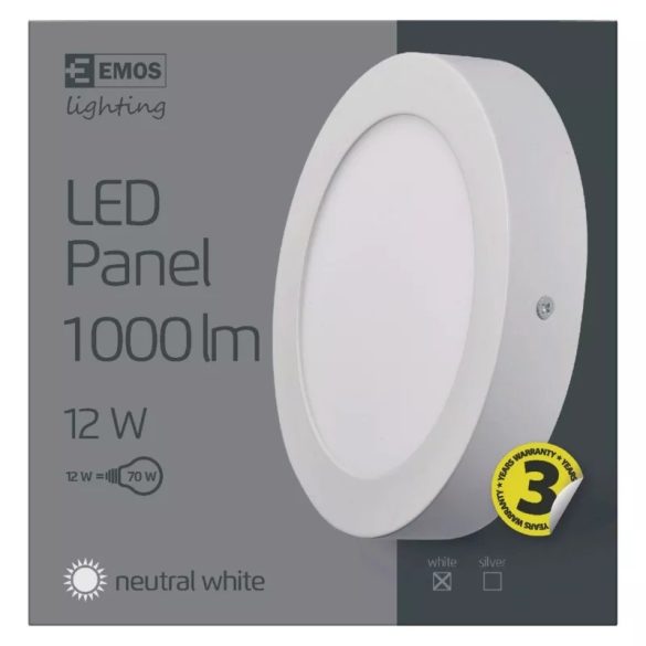 EMOS LED panel falon kívüli 12W 1000lm IP20 természetes fehér  ZM5132