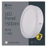 EMOS LED panel falon kívüli 18W 1500lm IP20 természetes fehér ZM5142