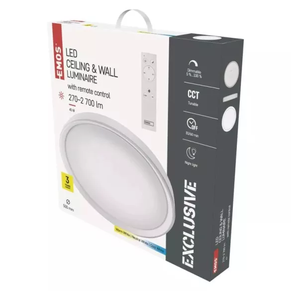 EMOS LED mennyezeti lámpa 45W 2700lm dimm. állítható színhőmérséklet ZM5169