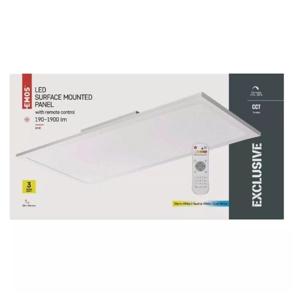 EMOS LED MENNYEZETI PANEL 30x60, 25W, DIMM., ÁLLÍTHATÓ SZÍNHŐM. ZM5172