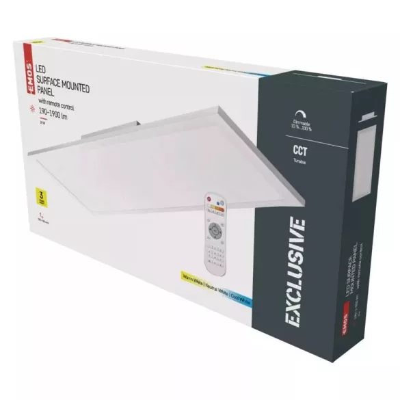 EMOS LED MENNYEZETI PANEL 30x60, 25W, DIMM., ÁLLÍTHATÓ SZÍNHŐM. ZM5172