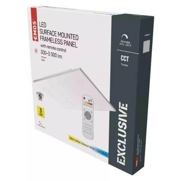 EMOS LED MENNYEZETI PANEL 60x60, 36W, DIMM., ÁLLÍTHATÓ SZÍNHŐM. ZM5183