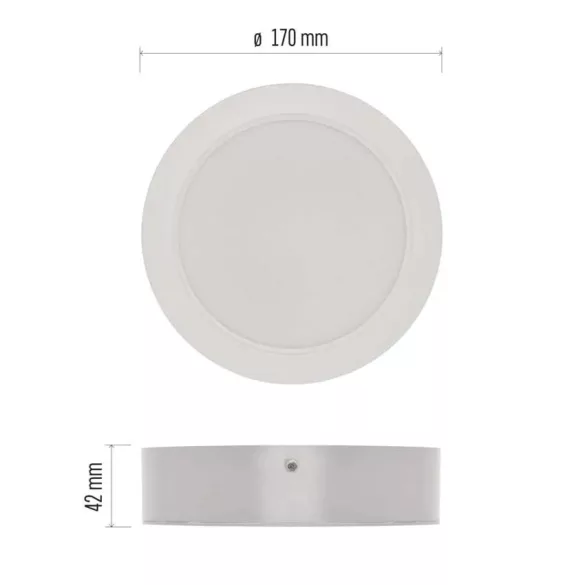 EMOS LED felületi lámpatest RUBIC, kerek, fehér, 18W, természetes fehér ZM5442