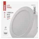 EMOS LED felületi lámpatest RUBIC, kerek, fehér, 18W, természetes fehér ZM5442