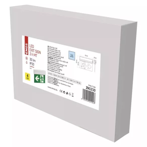 EMOS LED vészkijárat lámpatest 3W 3 óra MT ZN1210