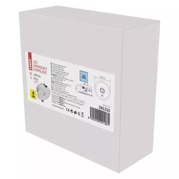 EMOS LED vészvilágító lámpatest 3W 240 lm 3 óra ZN1310