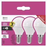 EMOS Classic LED izzó kisgömb E14 5W 470lm természetes fehér 3db ZQ1221.3