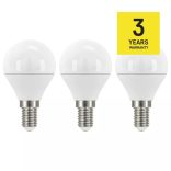 EMOS Classic LED izzó kisgömb E14 5W 470lm természetes fehér 3db ZQ1221.3