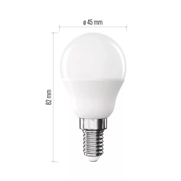 EMOS Classic LED izzó kisgömb E14 4,2 W (40 W) / 470 lm / Meleg fehér ZQ1E21
