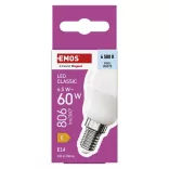 EMOS Classic LED izzó kisgömb E14, 6,5W (60W) 806 lm meleg fehér ZQ1E44