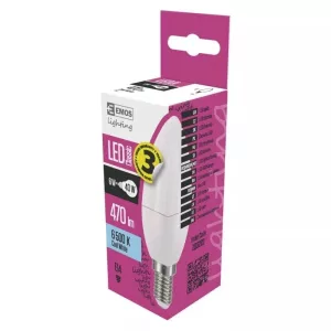 EMOS Classic LED izzó gyertya E14 6W 470lm hideg fehér ZQ3222