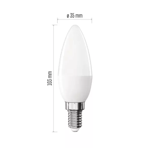 EMOS Classic LED izzó gyertya E14, 4,2 W (40 W) / 470 lm / Meleg fehér ZQ3E21