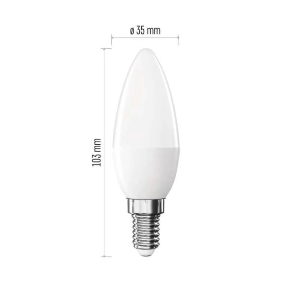 EMOS Classic LED izzó gyertya E14, 4,2 W (40 W) / 470 lm / Meleg fehér ZQ3E21
