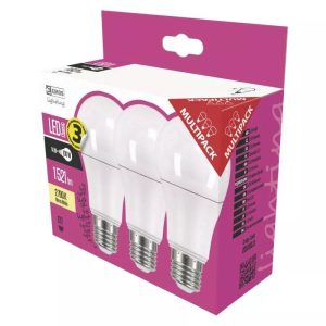 EMOS Classic LED izzó A60 E27 13.2W 1521lm meleg fehér 3db ZQ5160.3