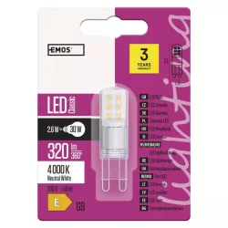  EMOS Classic LED izzó JC G9 2.6W 320lm természetes fehér ZQ9534