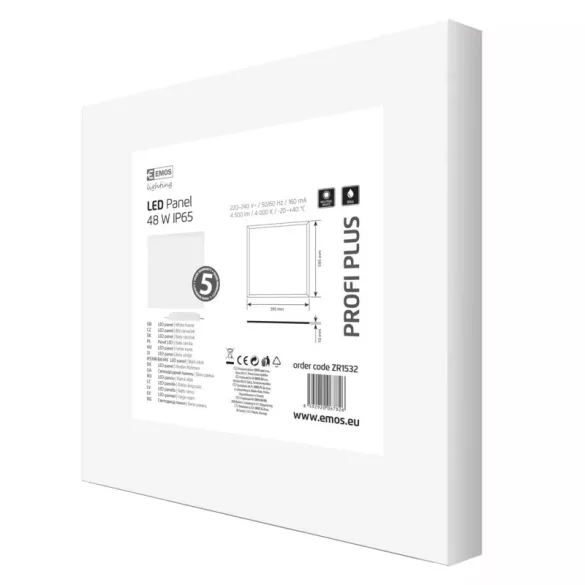 EMOS Profi Plus LED panel beépíthető 48W 4500lm IP65 term. fehér ZR1532