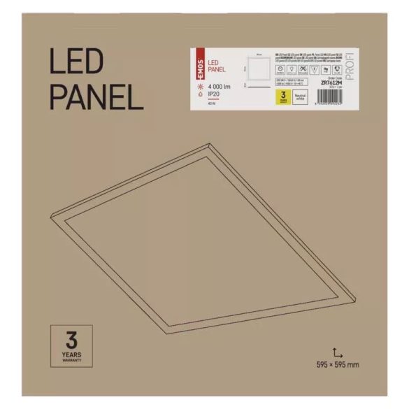 EMOS LED PANEL BEÉPÍTHETŐ 40W NW ZR7612M