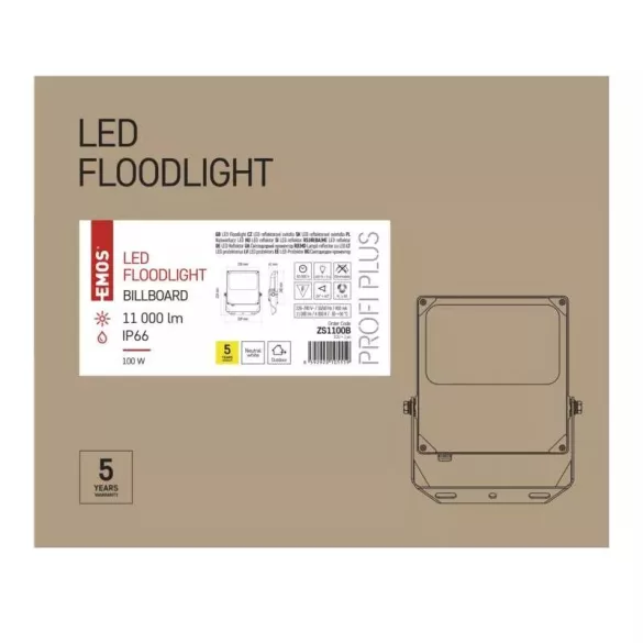 EMOS PROFI+ LED reflektor billboard 100W 11000lm IP66 természetes fehér ZS1100B