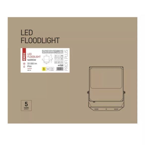 EMOS PROFI+ LED reflektor narrow 300W 33000lm IP66 természetes fehér ZS1300N