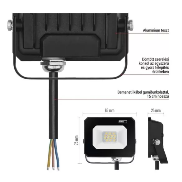 EMOS LED REFLEKTRO SIMPO 10W 1000LM IP65 NW ZS2213