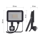 EMOS Profi LED reflektor 20W 2200lm mozgásérzékelőve IP65 term. fehér ZS2722