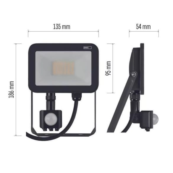 EMOS Profi LED reflektor 20W 2200lm mozgásérzékelőve IP65 term. fehér ZS2722