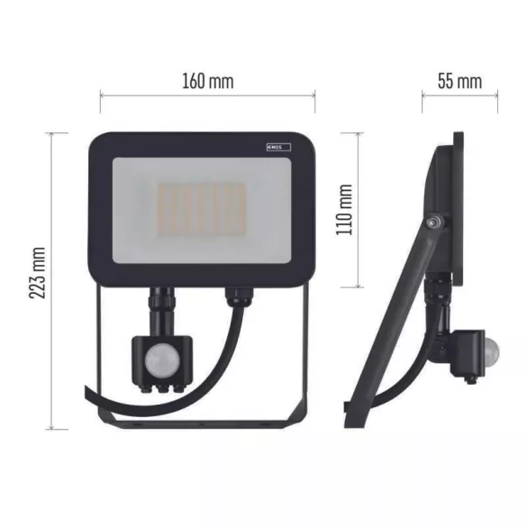 EMOS Profi LED reflektor 30W 3300lm mozgásérzékelőve IP65 term. fehér ZS2732