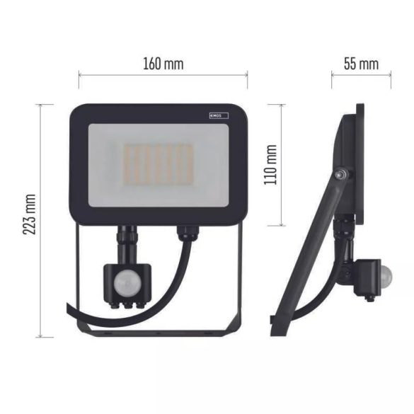 EMOS Profi LED reflektor 30W 3300lm mozgásérzékelőve IP65 term. fehér ZS2732