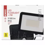 EMOS Profi LED reflektor 50W 5500lm mozgásérzékelőve IP65 term. fehér ZS2742