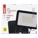 EMOS Profi LED reflektor 50W 5500lm mozgásérzékelőve IP65 term. fehér ZS2742