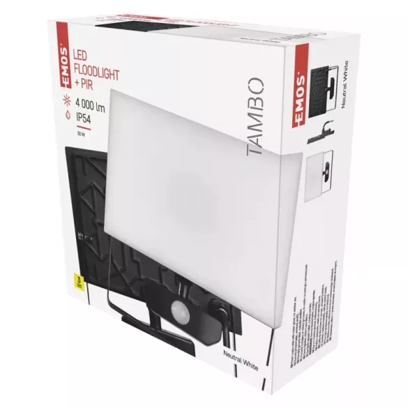 EMOS LED REFLEKTOR PIR TAMBO 50W NW ZS2941