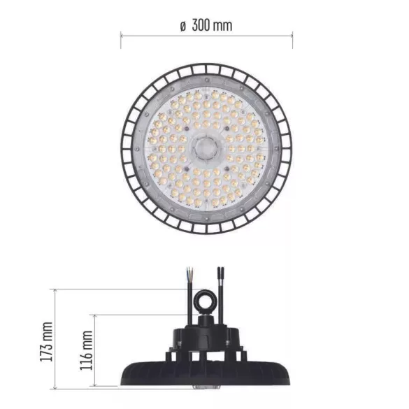 EMOS LED HIGHBAY ipari mennyezeti lámpa PROFI PLUS 150W IP65 60° ZU215.6
