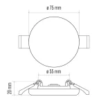EMOS Exclusive LED panel beépíthető 6W 400lm IP65 meleg fehér  ZV1111