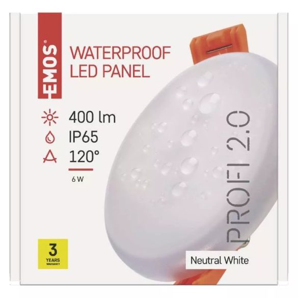 EMOS Exclusive LED panel beépíthető 6W 400lm IP65 term. fehér  ZV1112