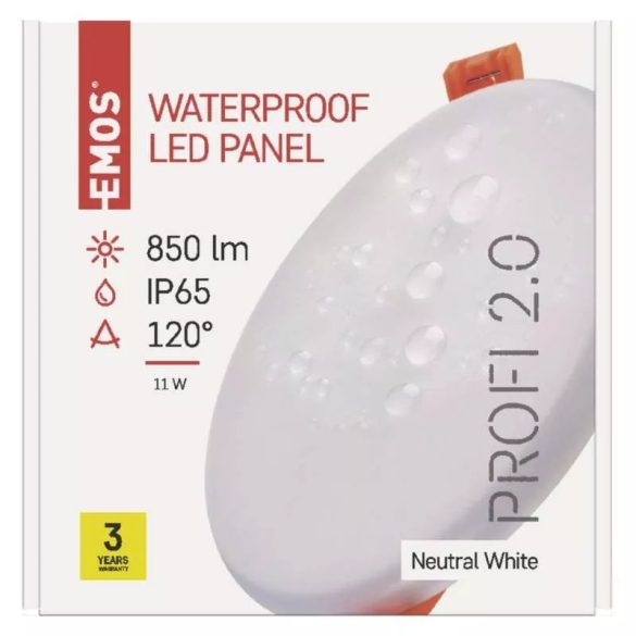 EMOS Exclusive LED panel beépíthető 11W 850lm IP65 természetes fehér  ZV1132