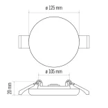 EMOS Exclusive LED panel beépíthető 11W 850lm IP65 természetes fehér  ZV1132