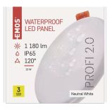 EMOS LED panel beépíthető 13W 1180lm IP65 természetes fehér ZV1142