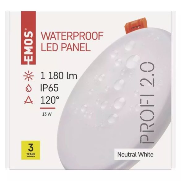 EMOS LED panel beépíthető 13W 1180lm IP65 természetes fehér ZV1142