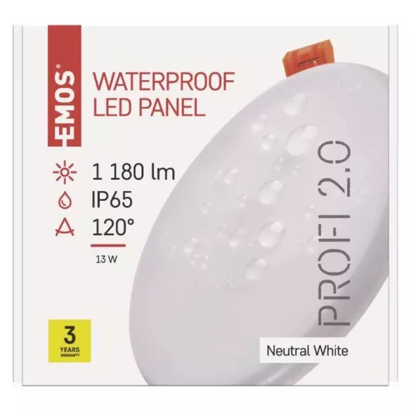 EMOS LED panel beépíthető 13W 1180lm IP65 természetes fehér ZV1142