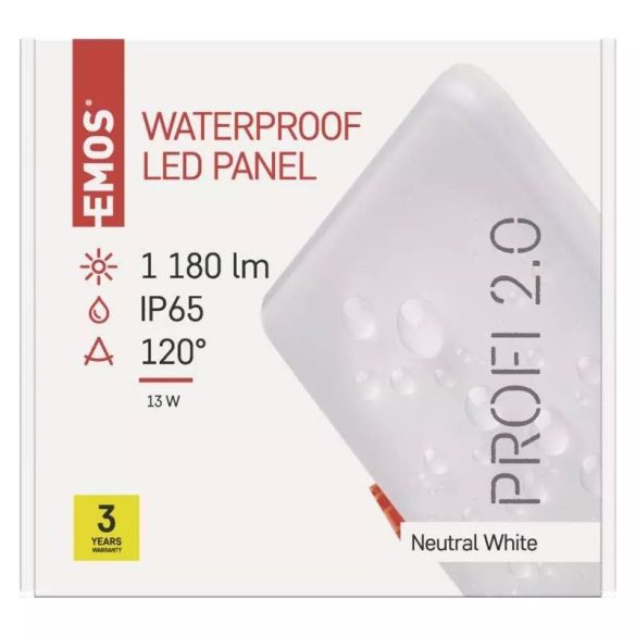 EMOS LED panel beépíthető 13W 1180lm IP65 természetes fehér  ZV2142