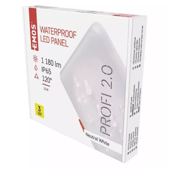 EMOS LED panel beépíthető 13W 1180lm IP65 természetes fehér  ZV2142