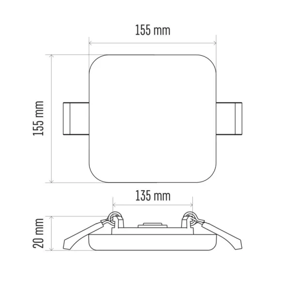 EMOS LED panel beépíthető 13W 1180lm IP65 természetes fehér  ZV2142