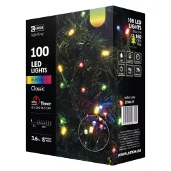 EMOS KARÁCSONYI FÉNYF CLASSIC 10M 100LED IP44 IDŐZÍTŐ SZÍNES ZY0817T