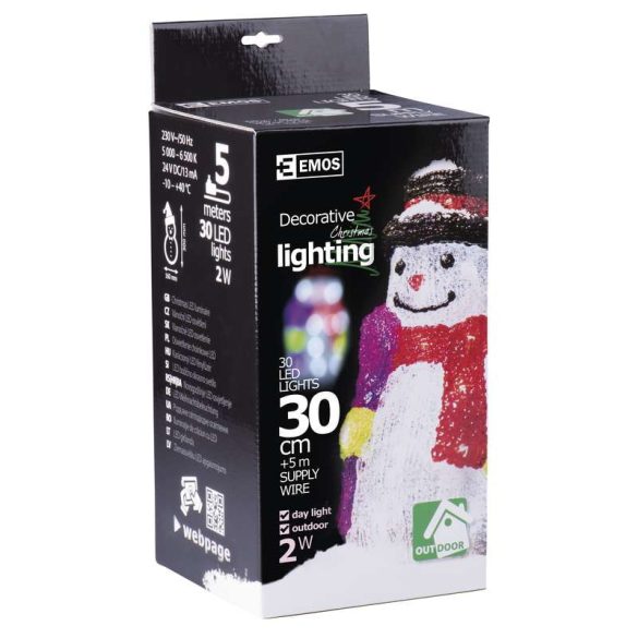 KARÁCSONYI DEKORÁCIÓ HÓEMBER 30 LED IP44 DL ZY1409