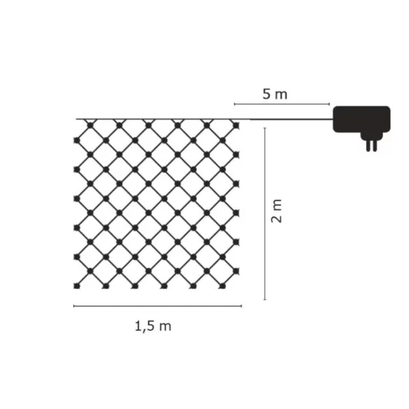 KARÁCSONYI FÉNYFÜZÉR 105 LED 1,5×2 M WW ZY1446T